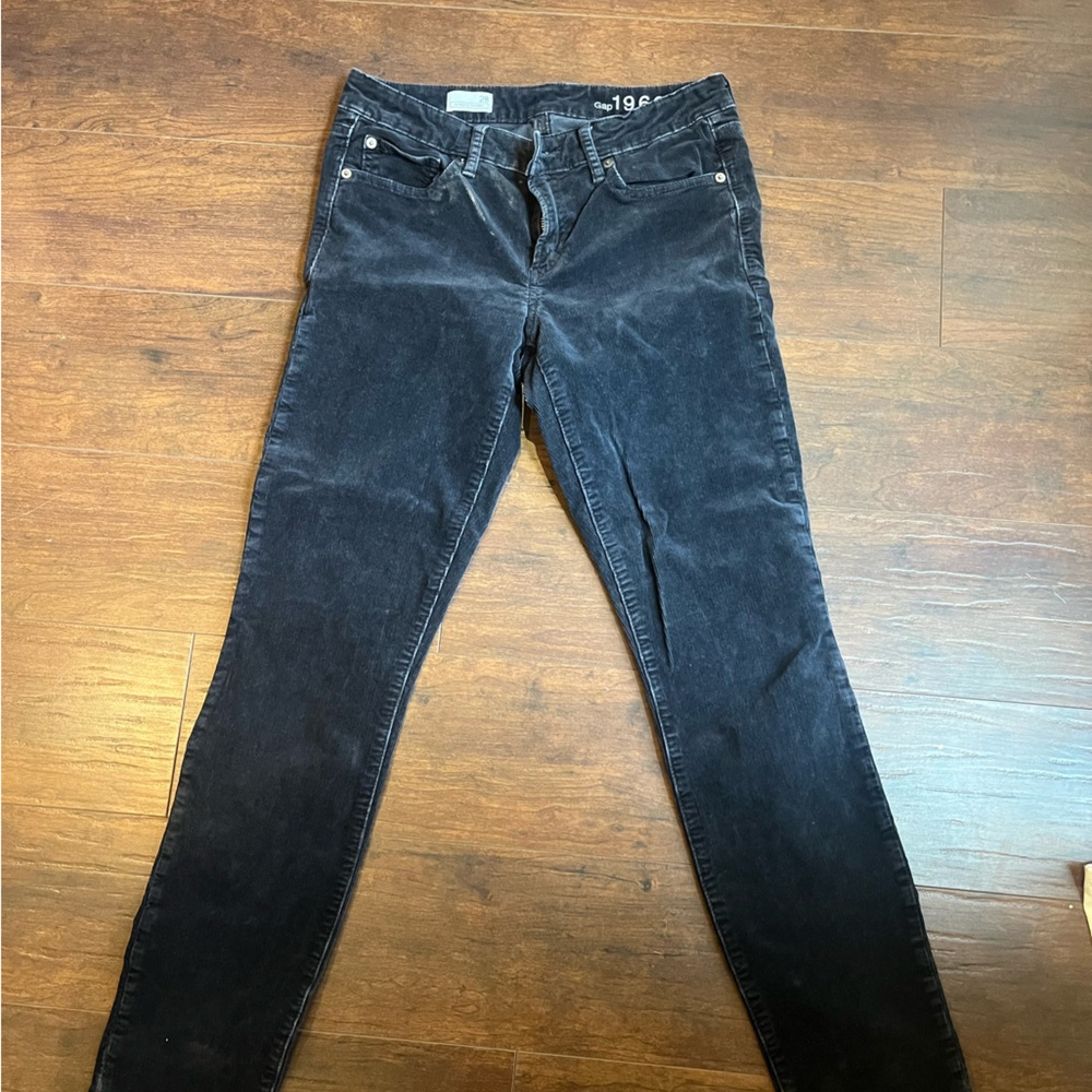 Gap black skinny corduroy jeans